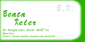 beata keler business card